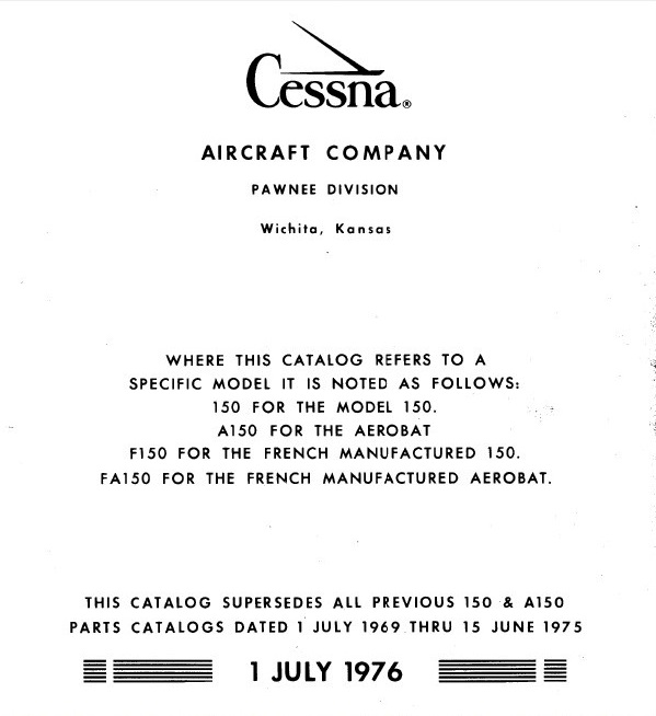 Cessna 150l Parts Manual